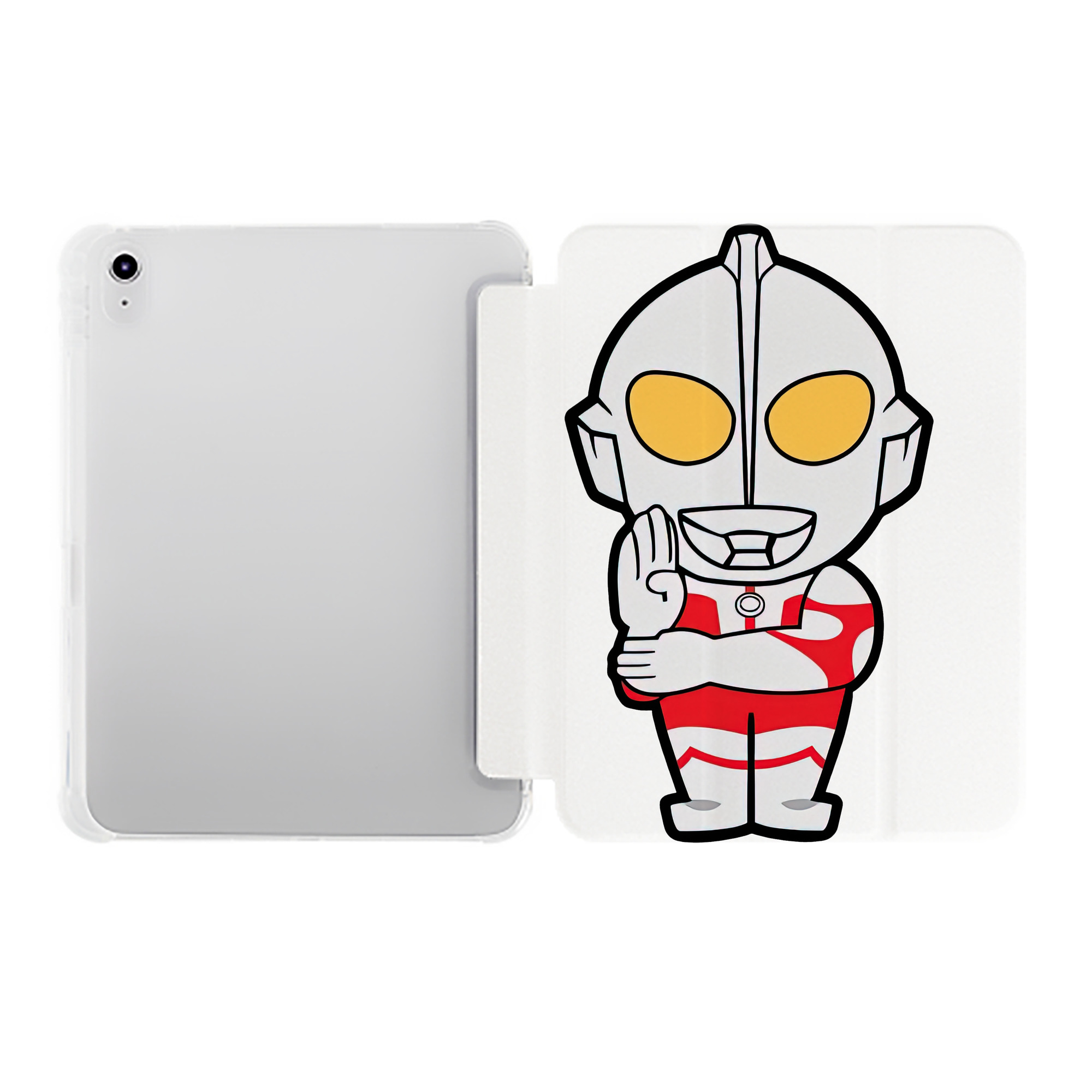 （画像用） ウルトラマン Ultraman IPad ケース ペン収納付き 三つ折りスタンド PUレザー×シリコン 対応機種9.5/10.5/10.9インチ